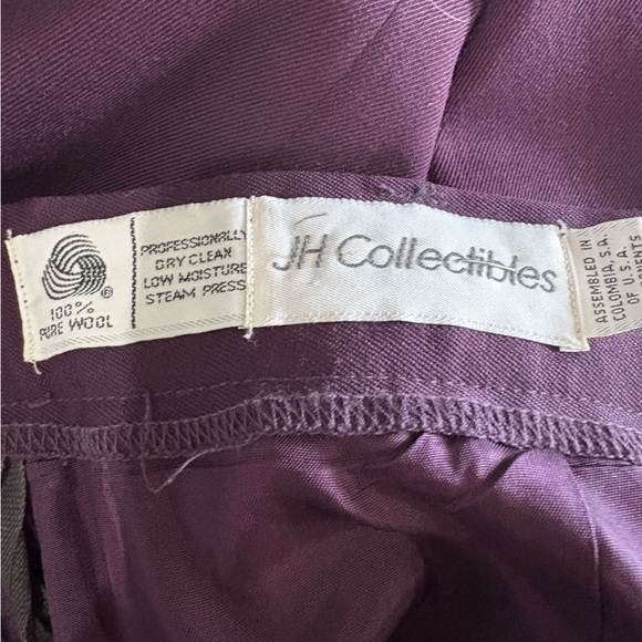 ❤️Vintage JH Collectibles 100% Wool Skirt Purple Midi High Waist Classic - Picture 2 of 13